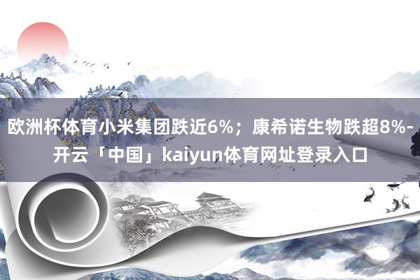 欧洲杯体育小米集团跌近6%；康希诺生物跌超8%-开云「中国」kaiyun体育网址登录入口